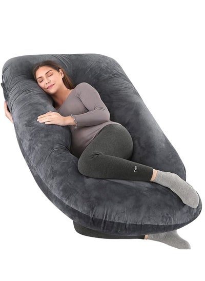 Buy Pregnancy Pillows, Full Body Pillow with Removable Velvet Cover, Maternity Pillow for Pregnant Women (Black) in Saudi Arabia