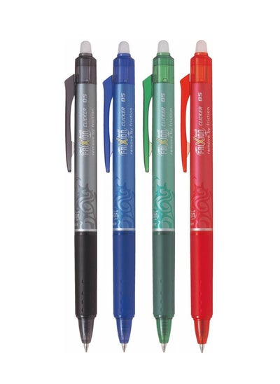 Buy 4-Piece Frixion Clicker Erasable Ball Pen 0.5mm Tip Multicolour in UAE