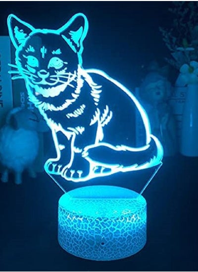 Buy Cat 3D Night Light for Kids Gifts, Led Illusion Lamp for Room Decor & Nursery, Girls Birthday and Holiday Gift-16 Changing Color Remote Control LED Lighting in UAE