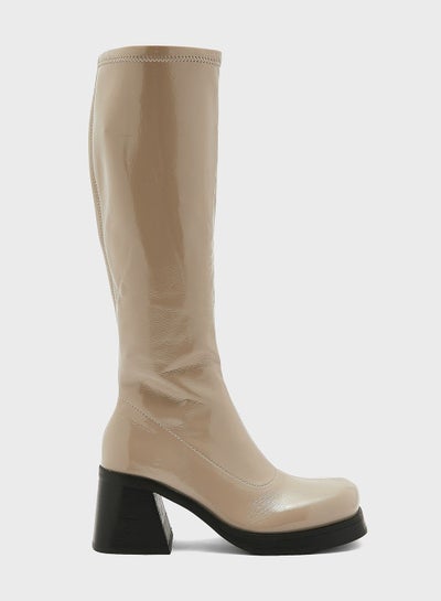 Buy Maisie Mid Heel Knee Boots in UAE