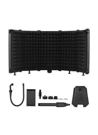 اشتري Foldable Microphone Isolation Screen5-Panel Mic Sound Absorbing Foam Reflector في السعودية