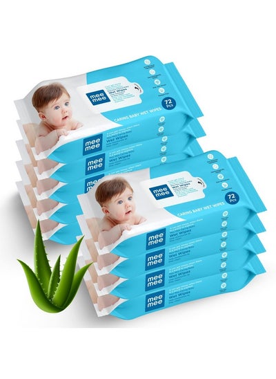 Buy Baby Gentle Soft Moisturing Wet Wipes With Aloe Vera Extracts (Unscented) Without Lid |72 Pcs| Pack Of 9 in Saudi Arabia