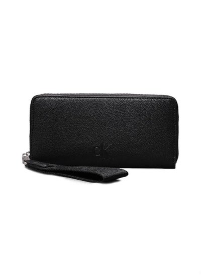 Buy Women's Zip Around Wallet, Black - faux leather in Saudi Arabia