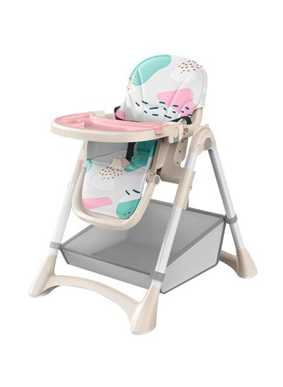 اشتري Baby High Chair,Adjustable Convertible 3 in 1 Baby High Chairs Baby Toddlers Feeding Chair Booster,5-Point Harness,Removable Tray&PU Cushion في الامارات