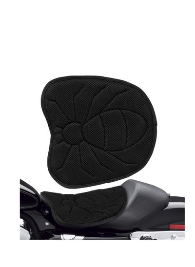 Buy Motorcycle Seat Cushion, 3D Mesh Shock Absorbing Motorcycle Seat Pad, Cool and Breathable Travel Seat Cushion, Motorcycle Accessories with Adjustable Elastic Strap for Long Rides, Black in Saudi Arabia