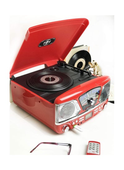 Buy Steepletone Roxy 4 1960s Retro Style Vinyl Record Player Red 4 in 1 Music Center, CD Player, Radio, USB/SD Mp3 Playback Recording and Encoding in UAE