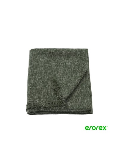 اشتري Throw dark green 130x170 cm في السعودية