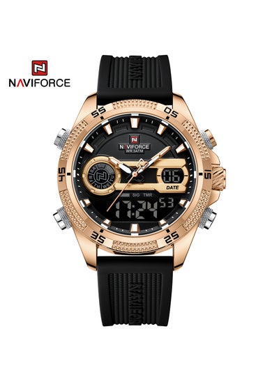 Buy Men's Analog+Digital Round Shape Silicone Wrist Watch NF9223 RG/B/B - 45 Mm in UAE