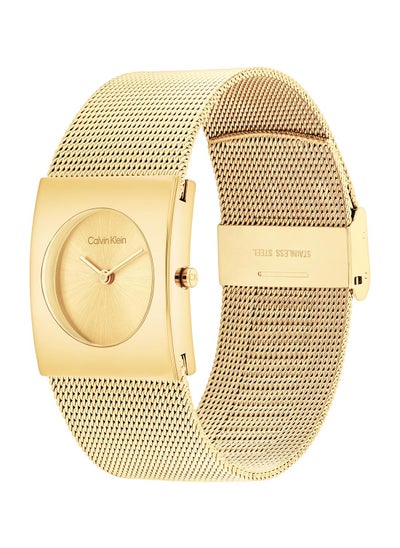 Buy CALVIN KLEIN RECTANGLE ANALOG WOMEN'S GOLD CASE WATCH - 25100062 in Saudi Arabia