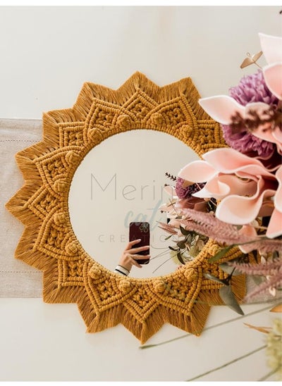 Buy Large Macrame Mirror , Macrame Wall Hanging Mirror , Bedroom Decor Gift , Boho Mirror, Living Room Décor in Egypt