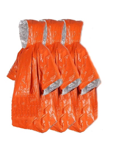 اشتري بطانيات خفيفة للغاية ، 3 قطع قابلة لإعادة الاستخدام في حالات الطوارئ ، معطف واق من المطر ، معطف واق من المطر ، إكسسوارات البقاء على قيد الحياة للتنزه والتخييم والأنشطة الخارجية في السعودية