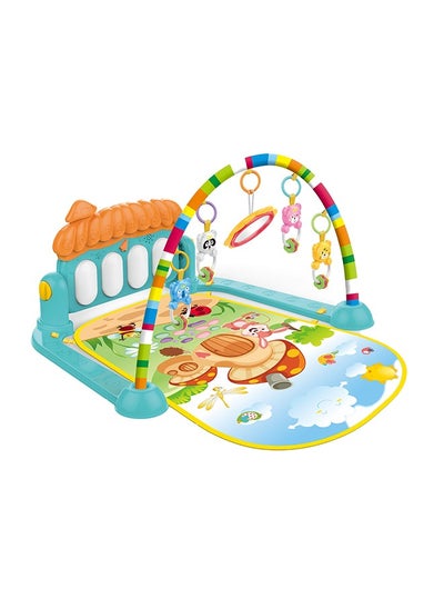 اشتري Baby Piano Playmat with Music and Hanging Toys for Newborns and Infants, Safe and Soft Mat, Promotes Motor Skills في الامارات