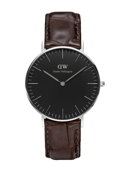 Buy Daniel Wellington Classic York Mens Watch with Dark Brown Italian Leather Strap 36mm DW00100146 in Saudi Arabia