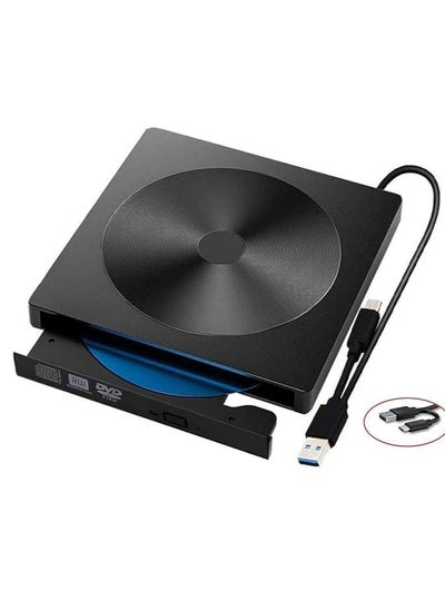 Buy Ultra-Thin Type-C External Optical Drive Mobile DVD-RW Burner Black in Egypt