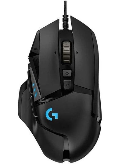 Buy Logitech G502 HERO High Performance Wired Gaming Mouse, HERO 25K Sensor, 25,600 DPI, RGB, Adjustable Weights, 11 Programmable Buttons, On-Board Memory, PC / Mac - Black in Saudi Arabia