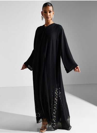 اشتري Embellished Lace Detail Abaya في السعودية