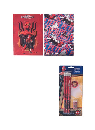 اشتري Stationery Spiderman Spider Hero  A4 Arb, A5 Arb & 8Pc Pencil Set في الامارات