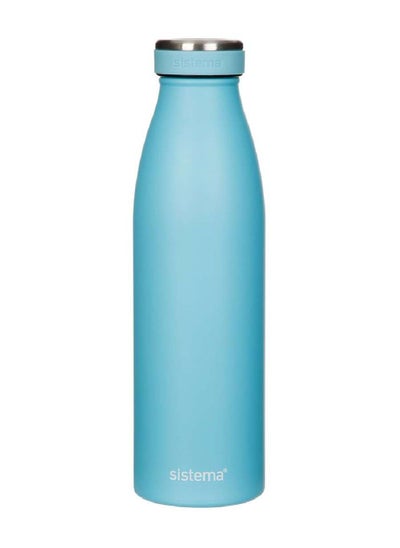 Buy Sistema Stainless Steel Water Bottle Blue 750ML in UAE