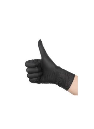 Buy Gloves Nitrile 100 PCS Black -Size Medium in Egypt