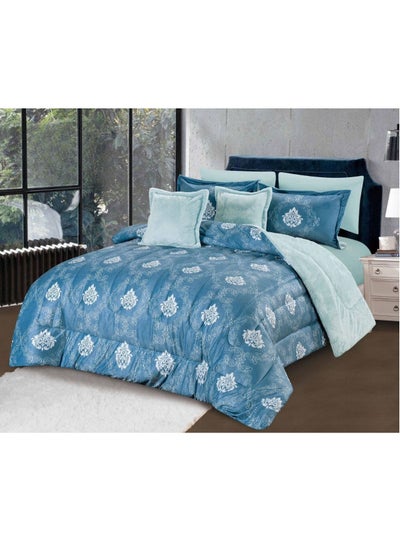 Buy 8 Pieces Winter Comforter One Velvet Side And One Side Fur King Size in Saudi Arabia