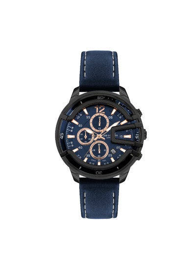 Buy Lee Cooper Men's Quartz Movement Watch, Multi Function Display and Leather Strap - LC07468.099, Dark Blue in UAE