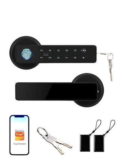 Buy Smart Door Lock, TuYa Smart Life APP, WIFI Fingerprint Electronic Door Lock, Fingerprint Swipe Card Password Key in Saudi Arabia