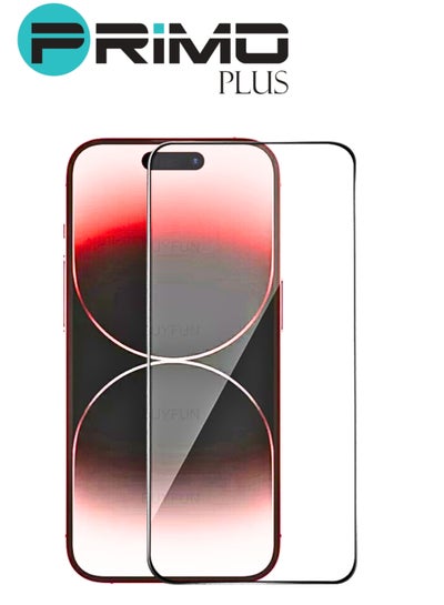 Buy Full Glue Screen Protector Tempered Glass For Apple iPhone 15 Black Edge in Saudi Arabia