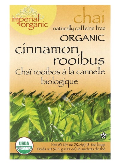 Buy Imperial Organic Cinnamon Rooibos Chai Caffeine Free 18 Tea Bags 1.14 oz (32.4 g) in UAE