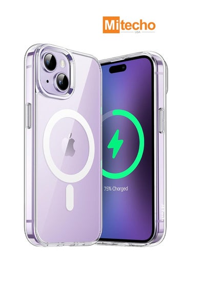 اشتري Mi Techo Magnetic Clear Case For iPhone 15 Plus Wireless Charging, Shockproof Phone Bumper Cover, Anti-Scratch Clear في الامارات