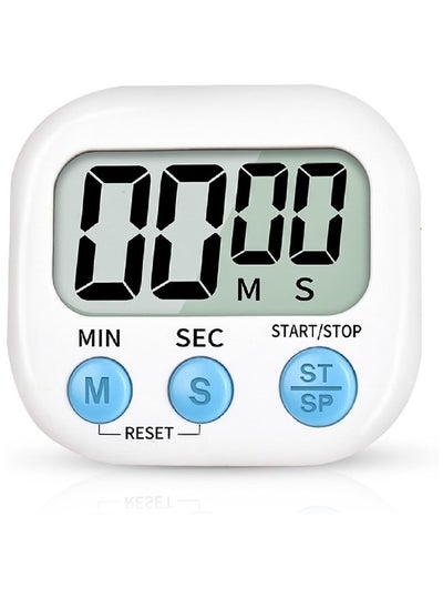 اشتري Digital Kitchen Timer for Cooking Big Digits Loud Alarm Magnetic Backing Stand Cooking Timers for Baking White في السعودية