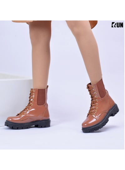 Buy Shiny Leather Elastic Boots B-10-Havan Shiny in Egypt