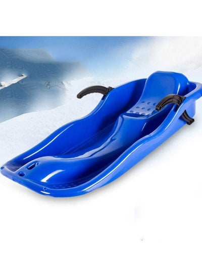 Buy Outdoor Sports Plastic Skiing Boards Sled Luge Snow Grass Sand Board Ski And Snowboard With Rope-Blue in UAE