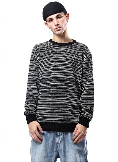 Buy Black & White Relaxed Slip On Winter Pullover in Egypt