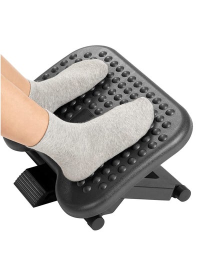 اشتري Adjustable Under Desk footrest Ergonomic Rest with 3 Height Position for Massage Surface Texture Improves Posture and Circulation في السعودية