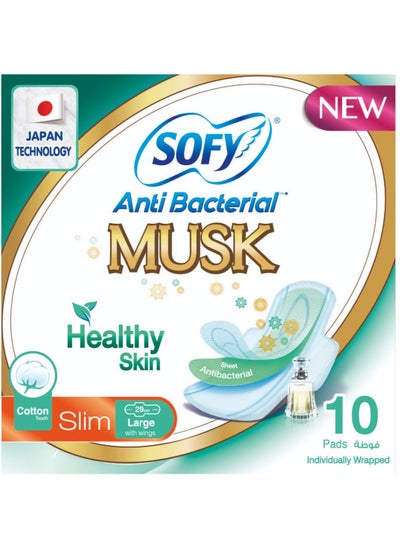 Buy Antibacteria Musk Sanitary Pads Large Thin 10 Pieces in UAE