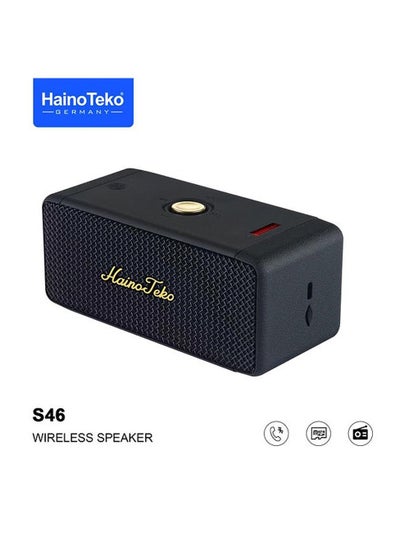 Buy Haino Teko Germany S46 Mini Wireless Bluetooth Portable Speaker Black in UAE