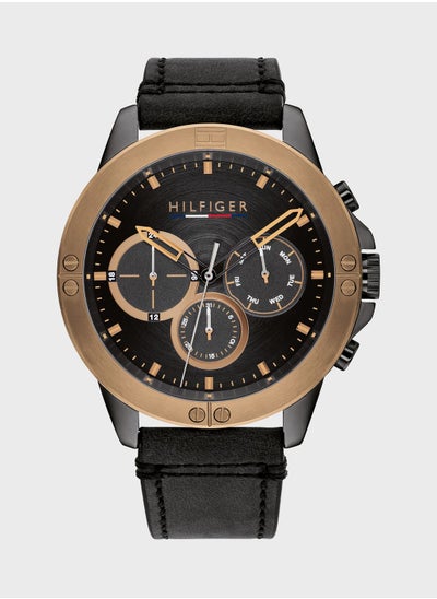 Buy Leather Strap Chronograph Watch in UAE