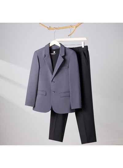 اشتري Mens Casual Blazer Wrinkle-Resistant Spring Business Suit JacketDark gray Dark gray في السعودية