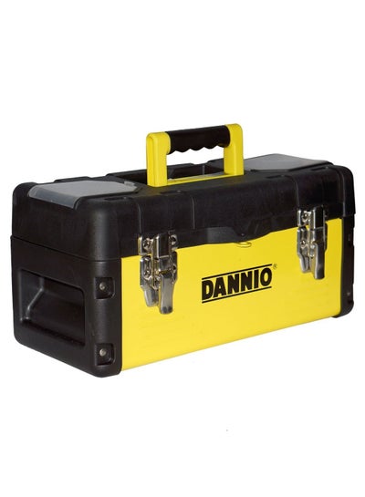 Buy Plastic And Steel Tool Box With Handle black 41.4 x 25.6 x 18.1cm in UAE