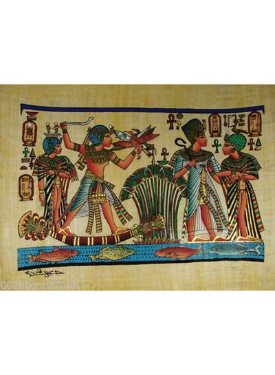 Buy Authentic Egyptian Egypt Original Hand Painted Painting Papyrus Paper Pharaoh Ancient 12X16 (30X40 Cm) Mena Hunting Fishihng Party Cartouche Hieroglyphic Scroll History Pharaohs Papyri Hieroglyphics in Egypt
