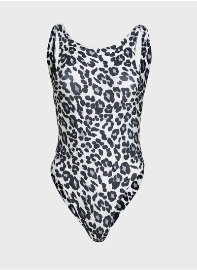 Buy Printed High Leg Swimsuit in UAE