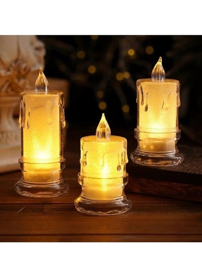 Buy Generic Creative Flameless Led Candle Wish Led Tea Light, Warm White Candle Light (3 Pcs) in Egypt