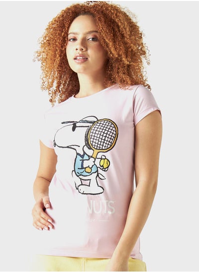 Buy Snoopy Dog Print T-Shirt in Saudi Arabia