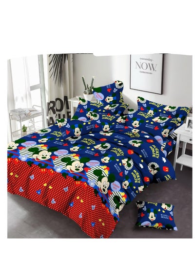 Buy New Cartoon characters Single Size Comforter Bedding Set, Anime Cartoon Bed kids Fixed Duvet set 4pcs in UAE