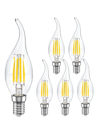 Buy E27 Base LED Candle Lights C35 Filament 4W Candle Bulbs 5PCS in Saudi Arabia