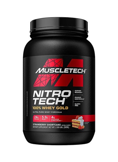 Buy MuscleTech Nitro Tech 100% Whey Gold Strawberry Shortcake 2lbs US (RB) in UAE