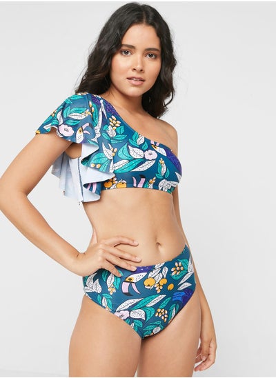 Buy Tropical One-Shouldered Bikini Set in Saudi Arabia