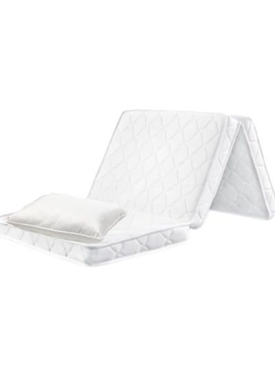 اشتري Comfy White Folding Medicated Portable 180 X 90 X 7Cm Satin Mattress With 1 Pillow في الامارات