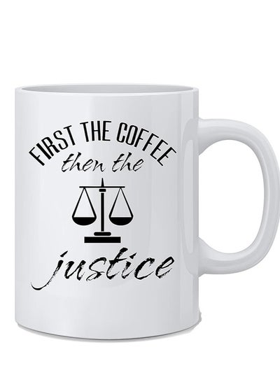 Buy "Gifricious أولًا القهوة ثم العدالة - كوب قهوة مضحك للقاضي - أبيض 11 أونصة. كوب قهوة جديد - هدية رائعة للقاضي، المحامي، الأم، الأب، زميل العمل، رئيس العمل، والأصدقاء. تجدها على سوق مصر." in Egypt