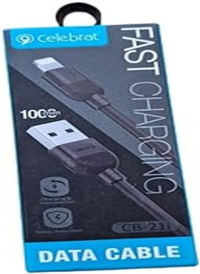 Buy Celebrat CB-21i Charging Cable Compatible with iOS Phones with iPhone Series - Black in Egypt